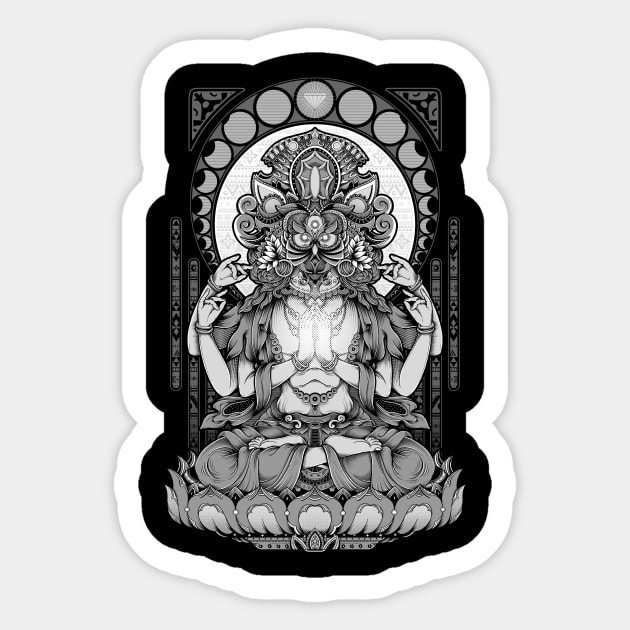 Sacred Ascetic Sticker by GODZILLARGE